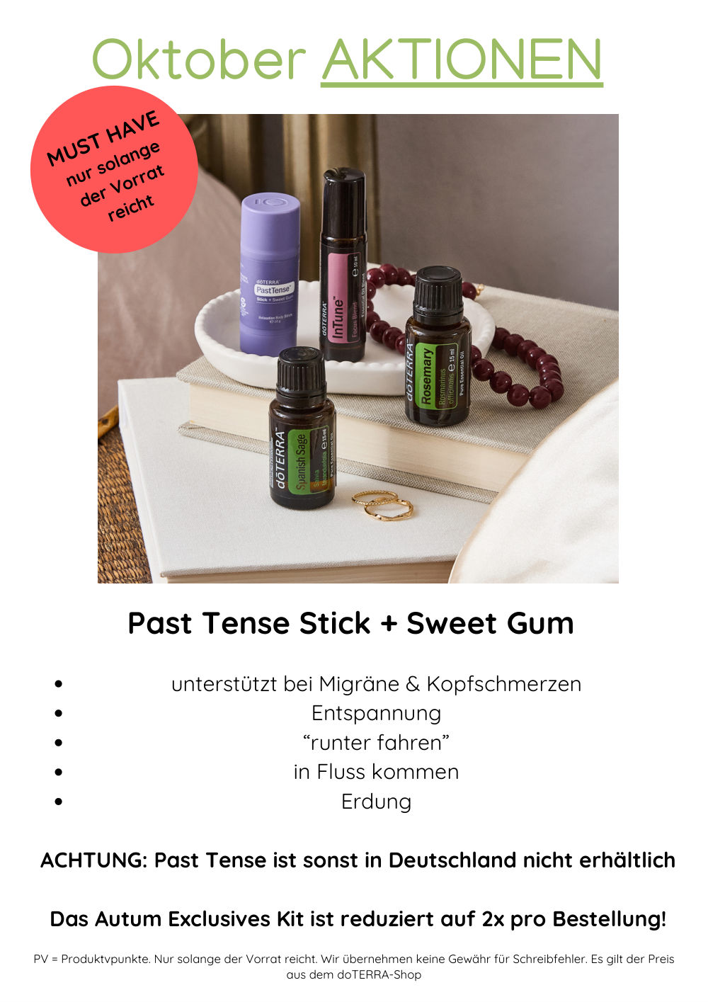 Oktober-Aktion: Past Tense Stick + Sweet Gum